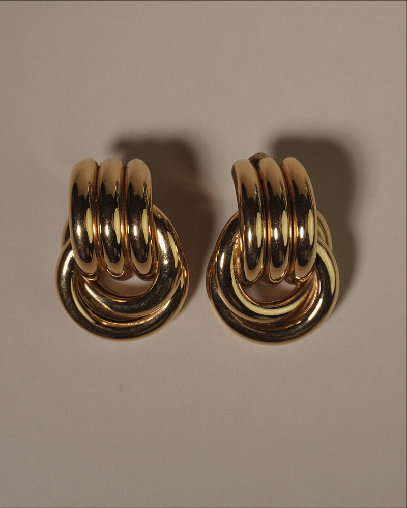 Vintage Gold Knot Clip Ons