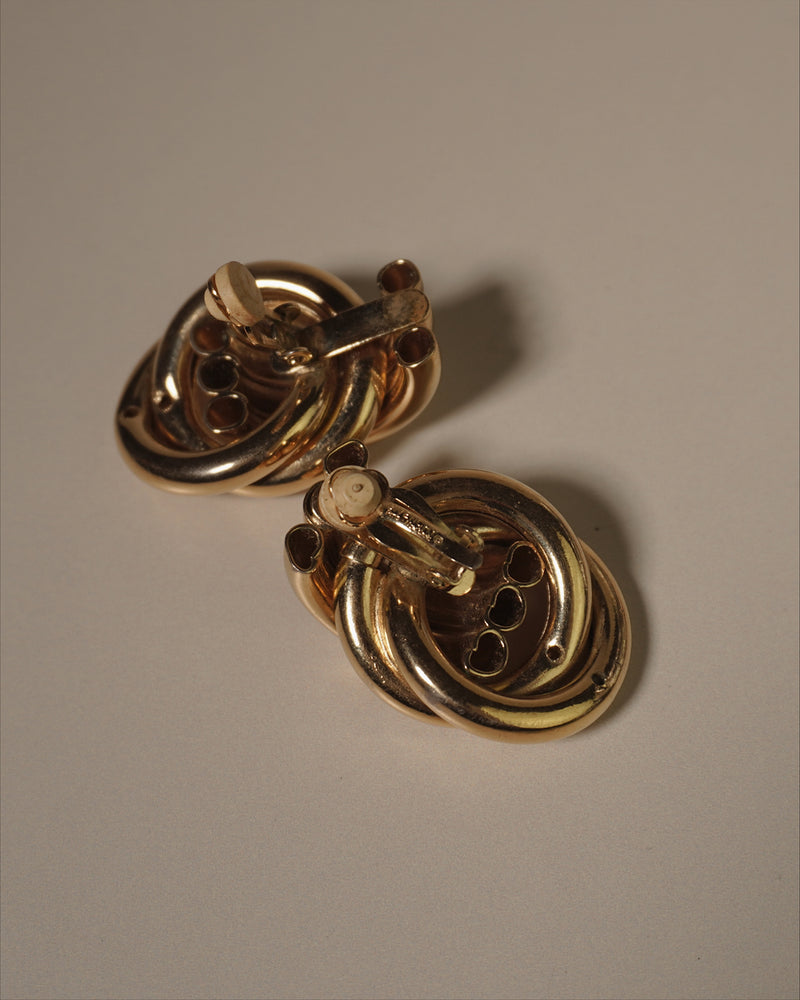 Vintage Gold Knot Clip Ons