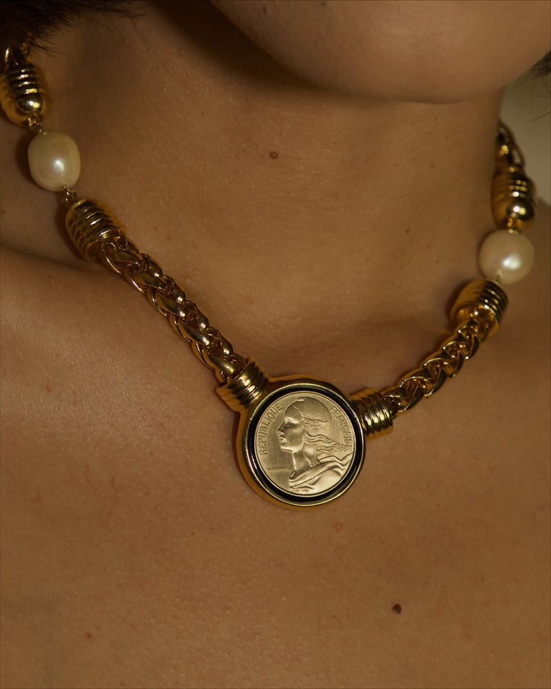 Vintage Givenchy Coin Pendant Necklace