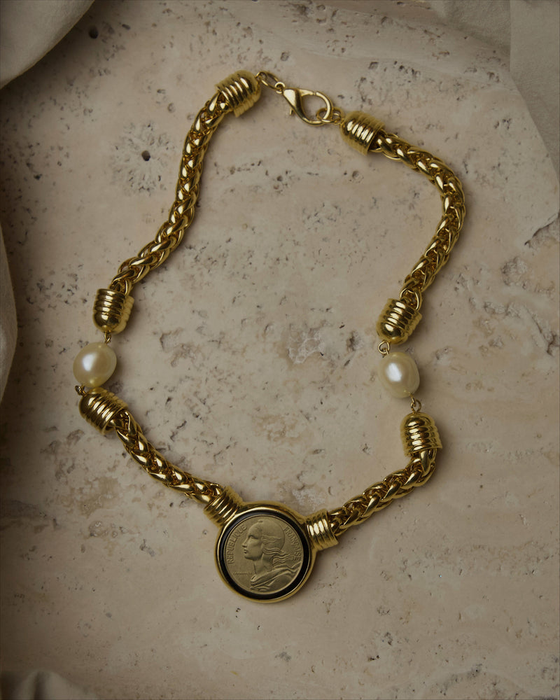 Vintage Givenchy Coin Pendant Necklace