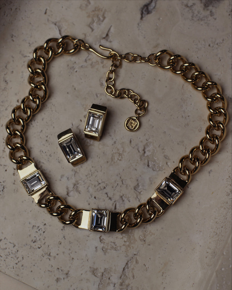 Vintage Givenchy Rhinestone Chain Set