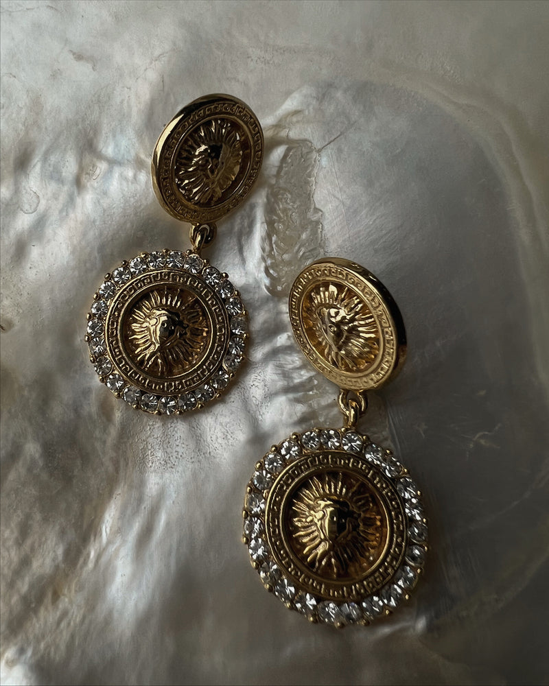 Vintage Greek Sun Drop Earrings