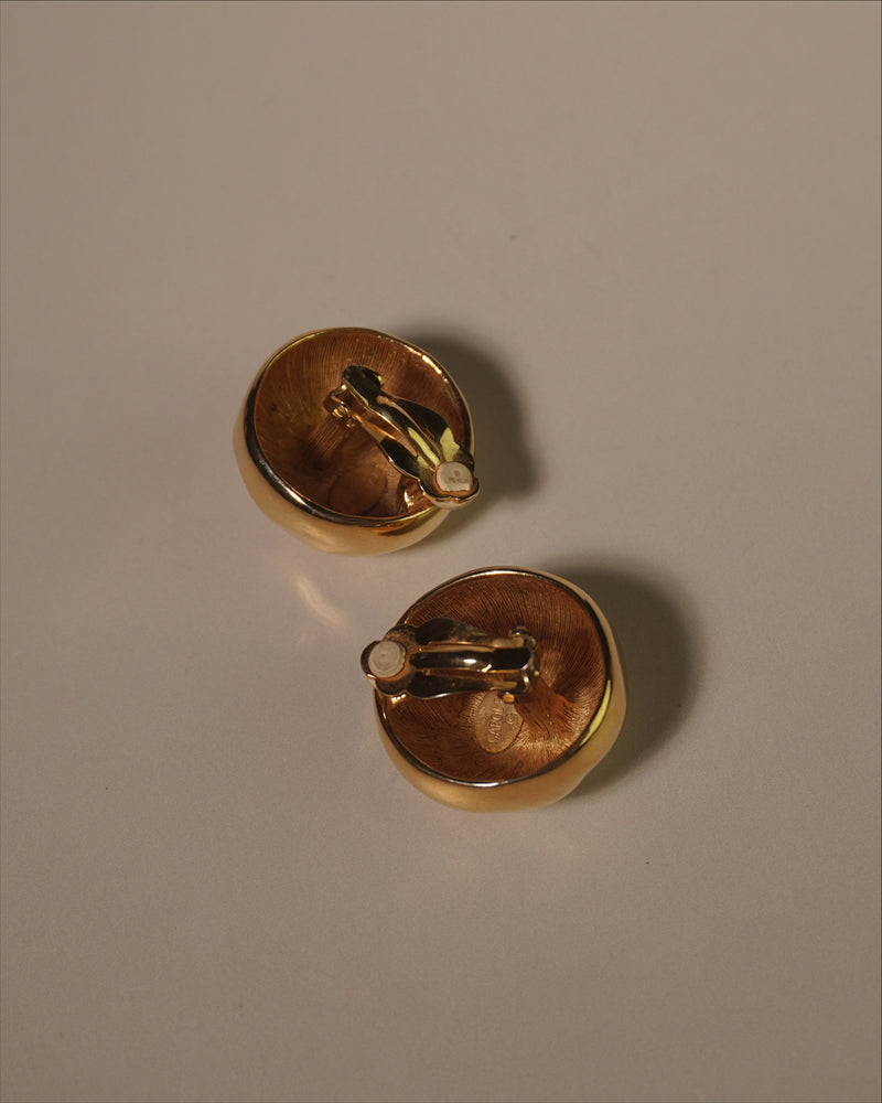 Vintage Hammered Gold Dome Clip Ons