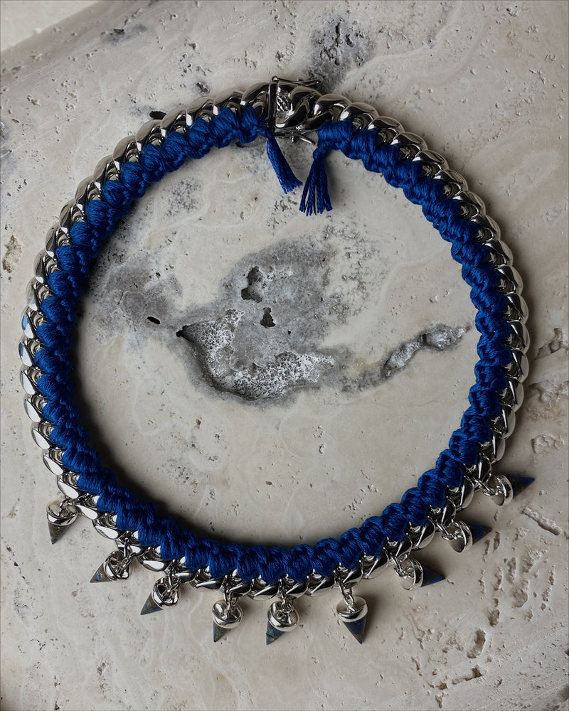 Izzy Woven Necklace (Blue)