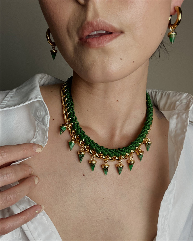 Izzy Woven Necklace (Green)