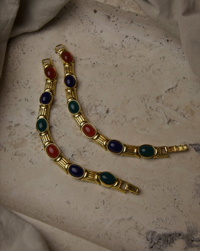 Vintage JR Cabochon Bracelet Set