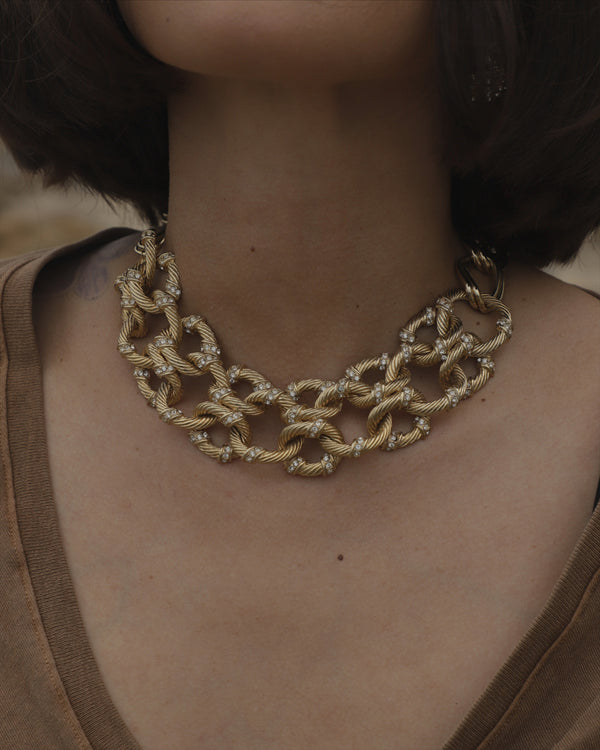 Vintage Knotted Rope Link Necklace