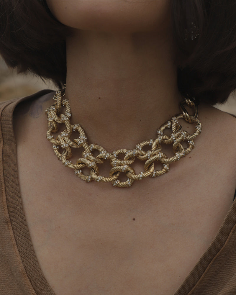Vintage Knotted Rope Link Necklace
