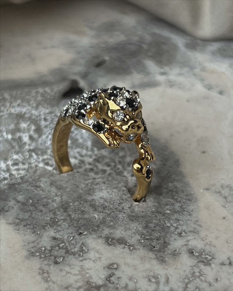 Vintage Leopard Wrap Ring Sz 7