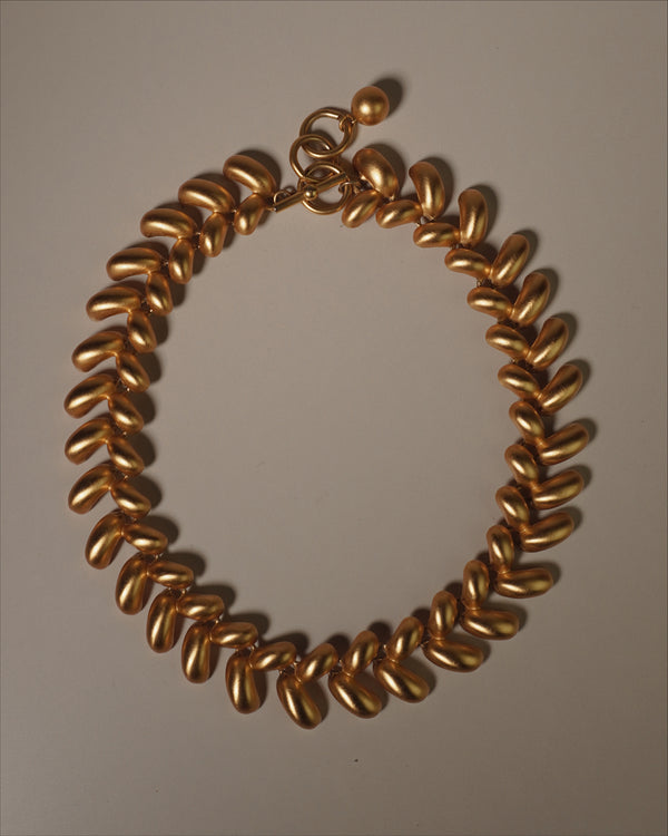 Vintage Matte Boomerang Necklace