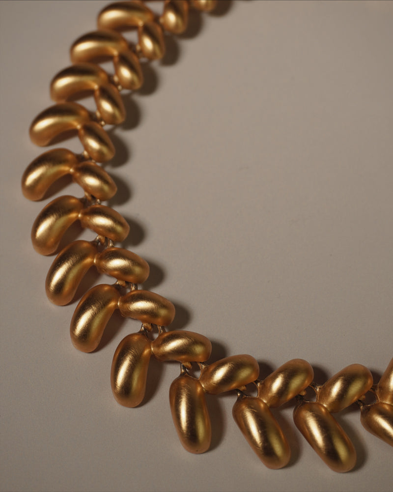 Vintage Matte Boomerang Necklace