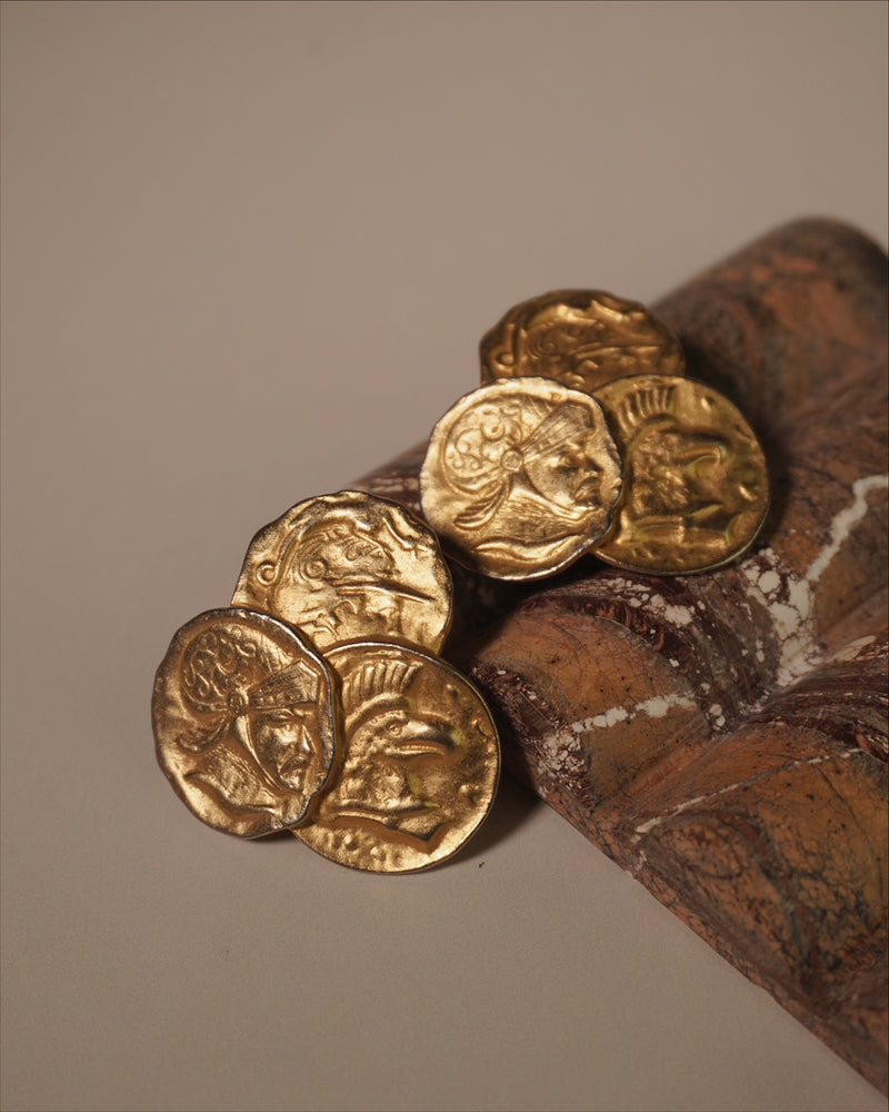 Vintage Matte Roman Coin Clip Ons