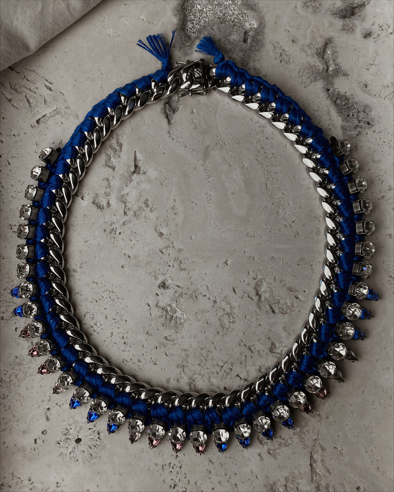 Mo Woven Necklace (Blue)