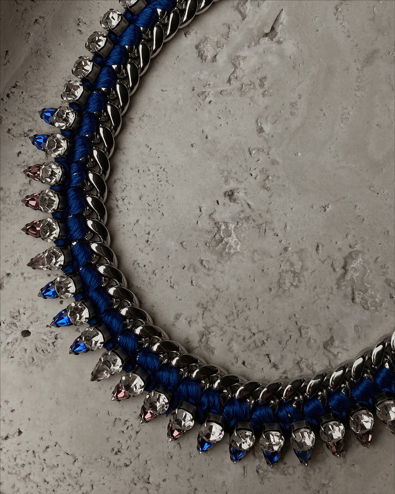 Mo Woven Necklace (Blue)