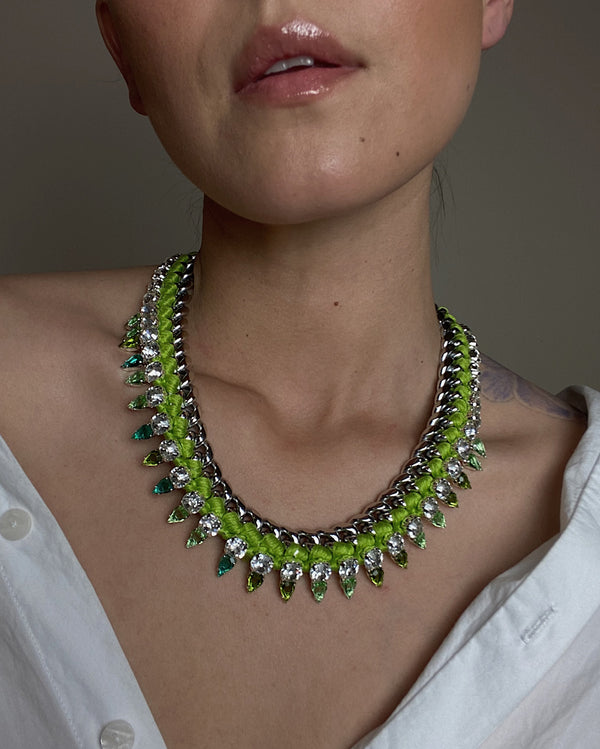 Mo Woven Necklace (Green)