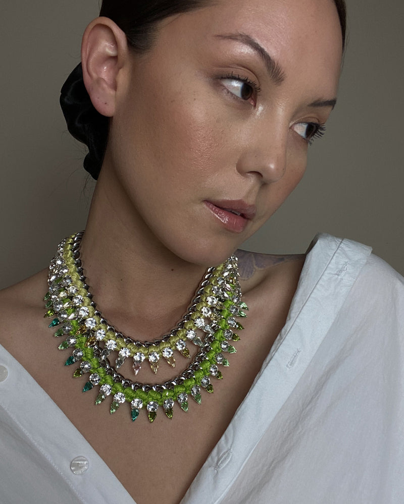 Mo Woven Necklace (Green)