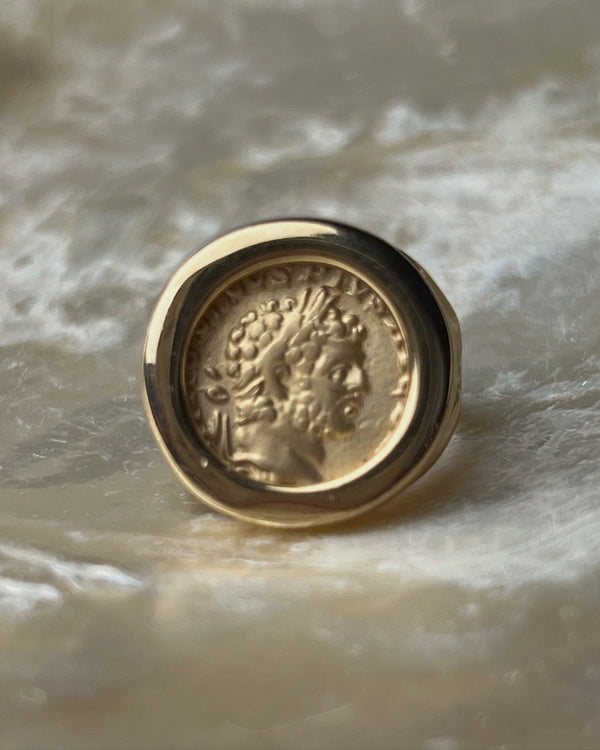Vintage Matte Coin Ring