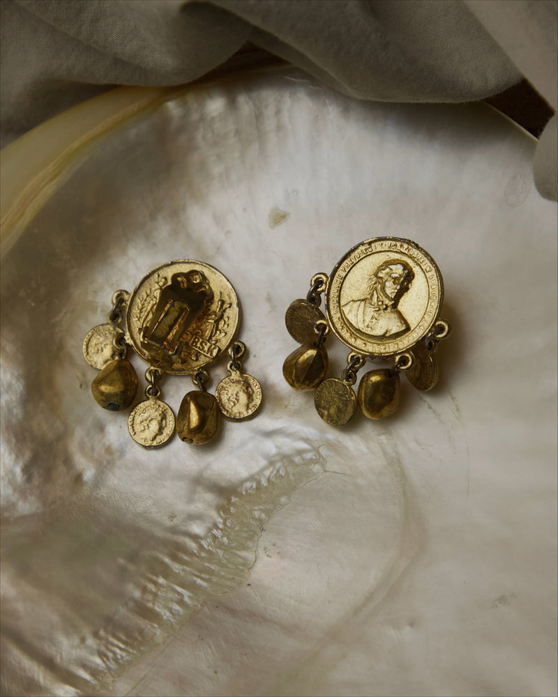 Vintage Matte Coin Shaker Earrings