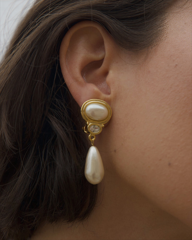 Vintage Matte Pearl Drop Earrings