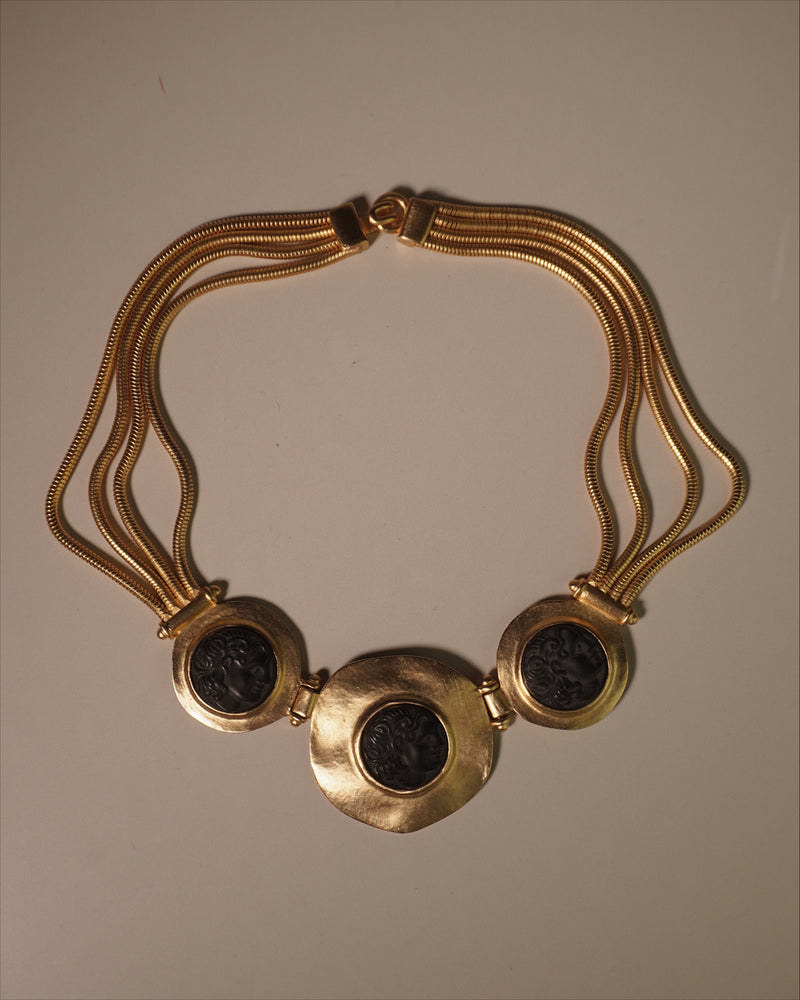Vintage Matte Roman Disc Necklace