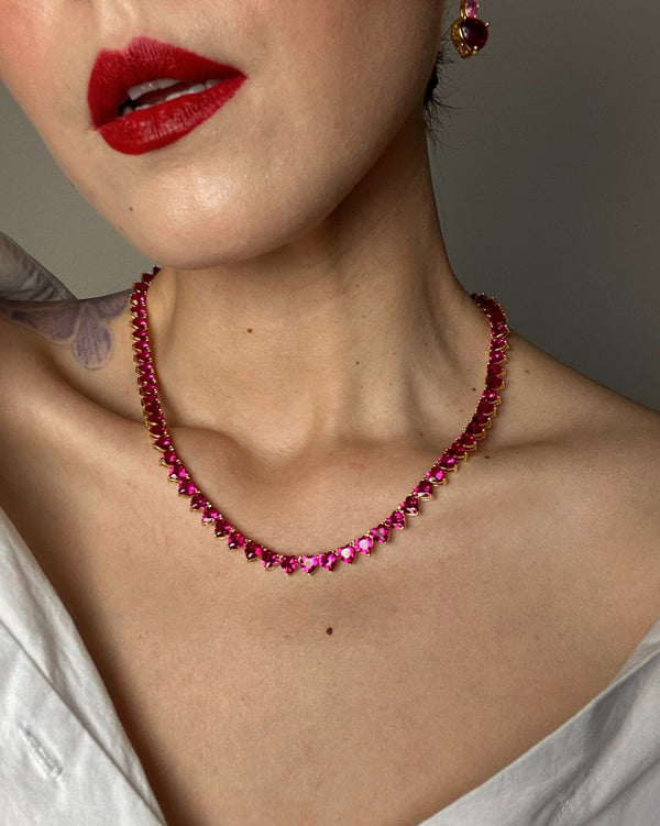 Moi Heart Necklace (Crimson)