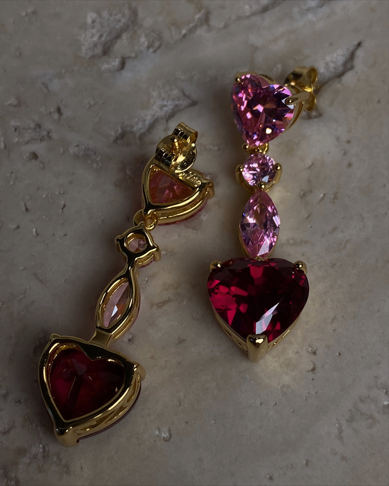 Moi Heart Earrings (Ruby)