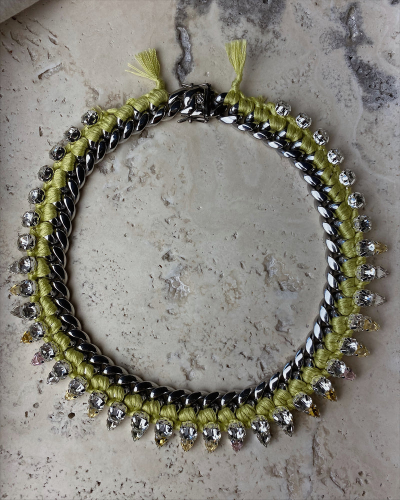Mo Woven Necklace (Light Green)