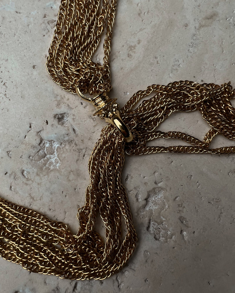 Vintage Multi-Chain Tassel Necklace