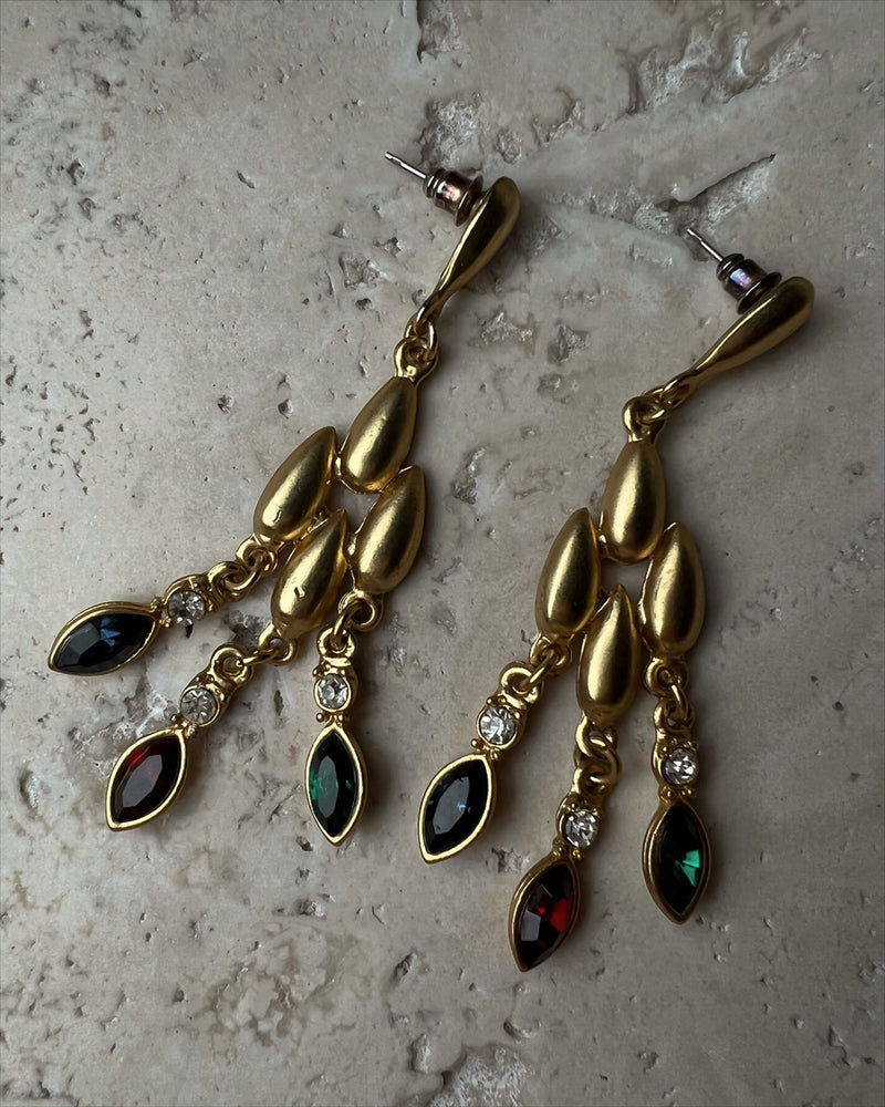 Vintage Multi-Color Drop Earrings