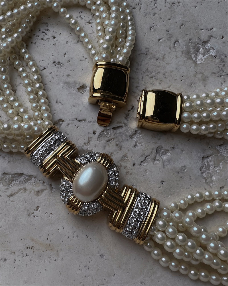 Vintage Multi-Strand Art Deco Pearl Necklace