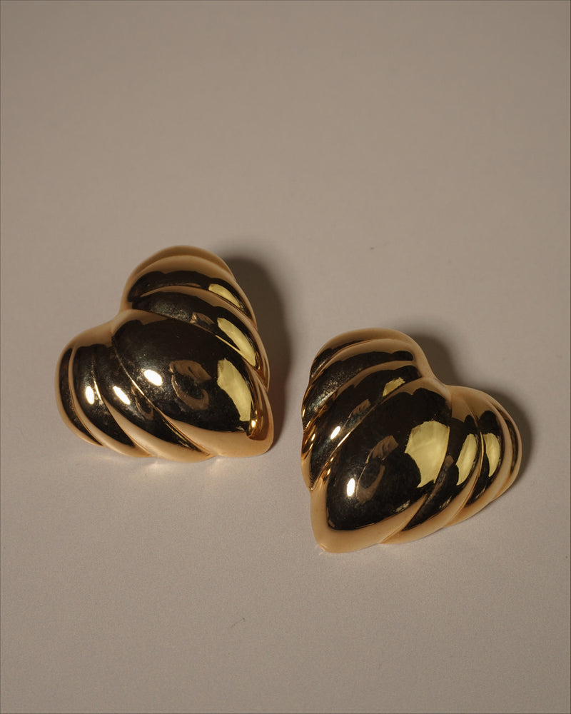 Vintage Oversized Heart Earrings