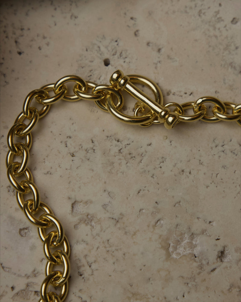 Vintage Oval Link Toggle Necklace