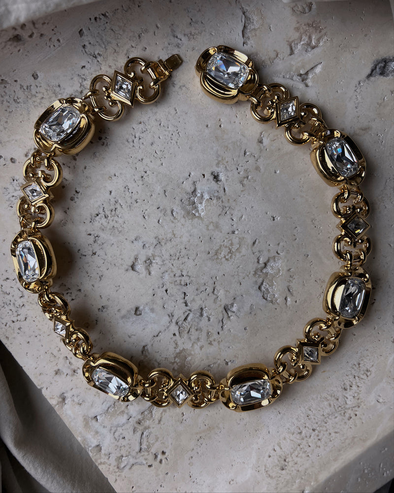 Vintage Oversized Rhinestone Statement Necklace