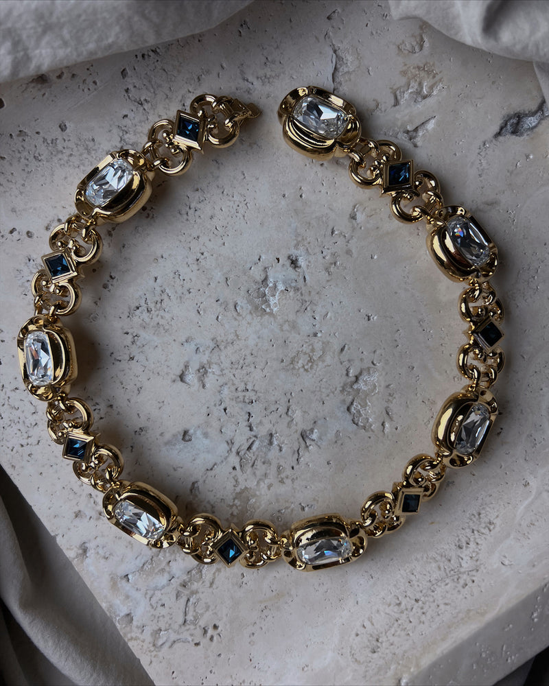 Vintage Oversized Sapphire Statement Necklace