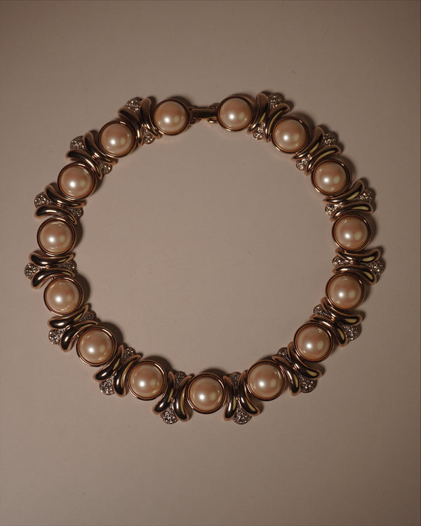 Vintage Pearl Cabochon Necklace