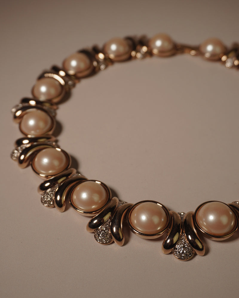 Vintage Pearl Cabochon Necklace