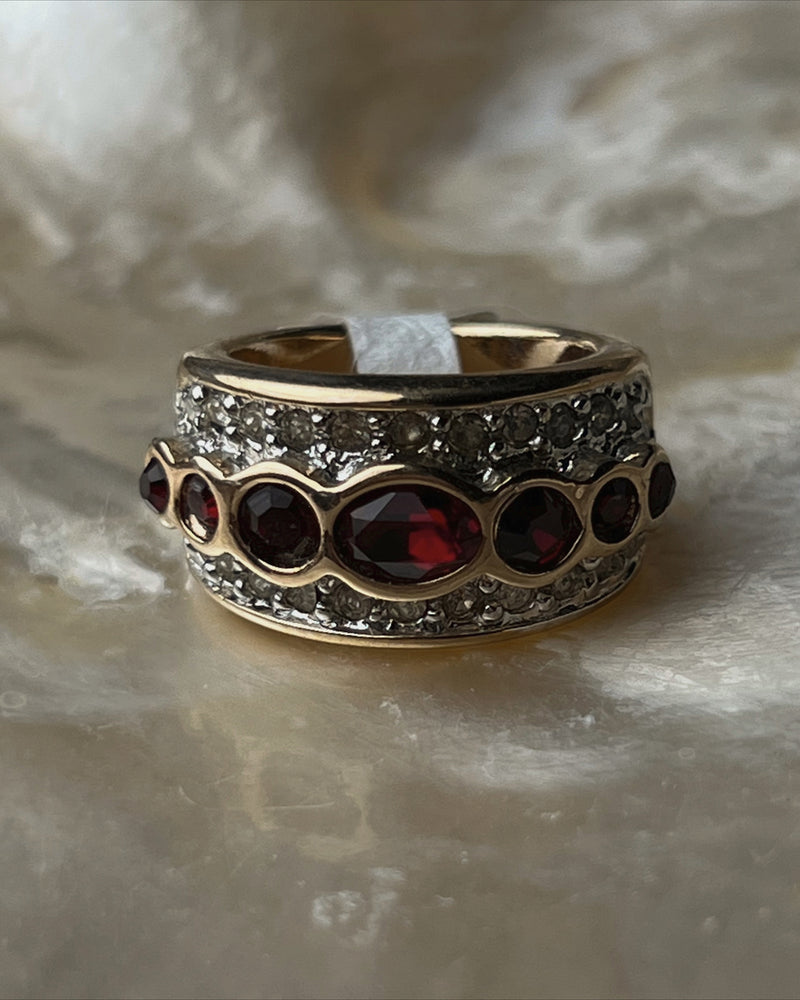 Vintage Pave Garnet Ring Sz 5