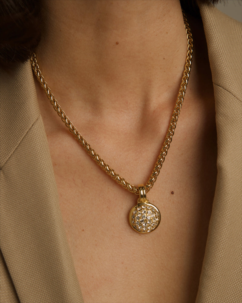 Vintage Pave Pendant Necklace