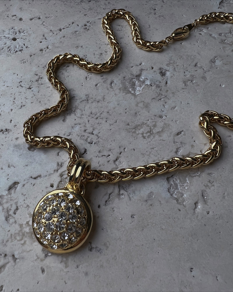 Vintage Pave Pendant Necklace