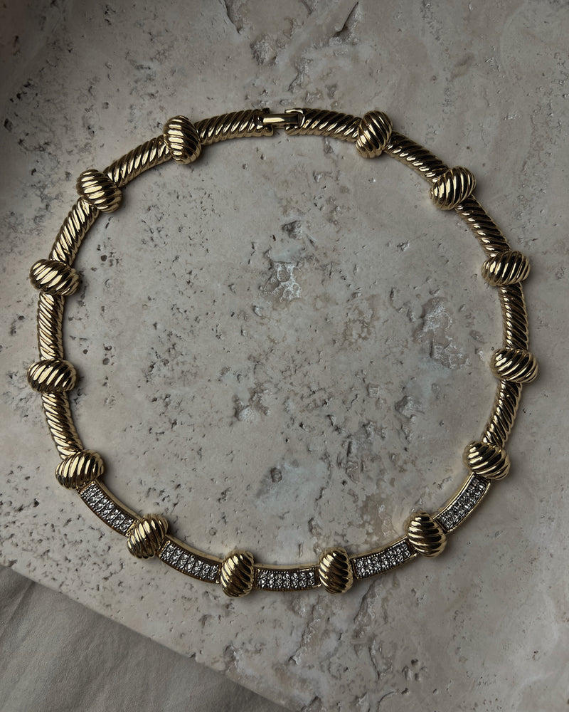 Vintage Pave Stationed Necklace