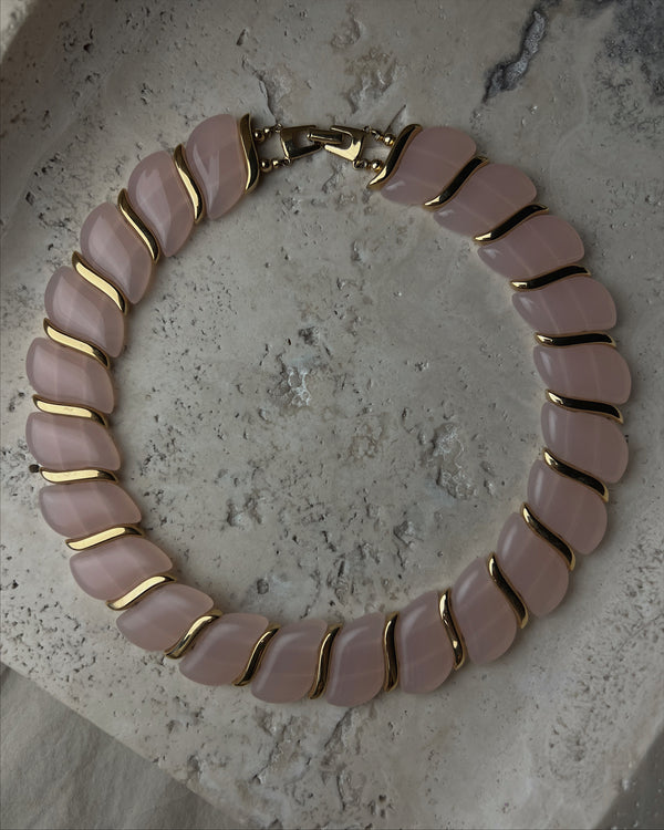 Vintage Pink Lucite Necklace