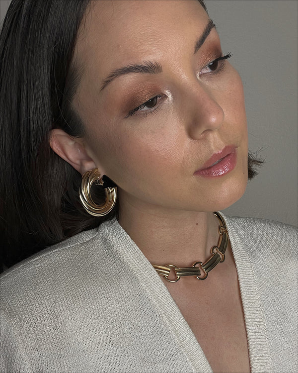 Vintage Piped Clip On Hoops