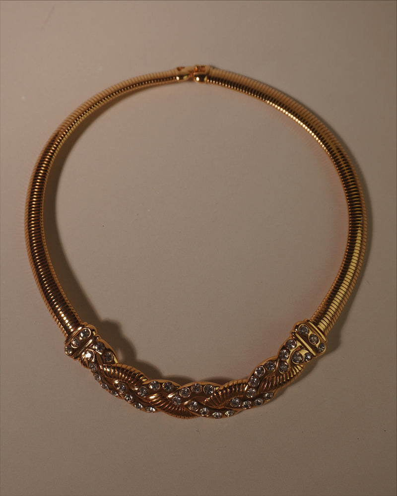 Vintage Rhinestone Omega Necklace