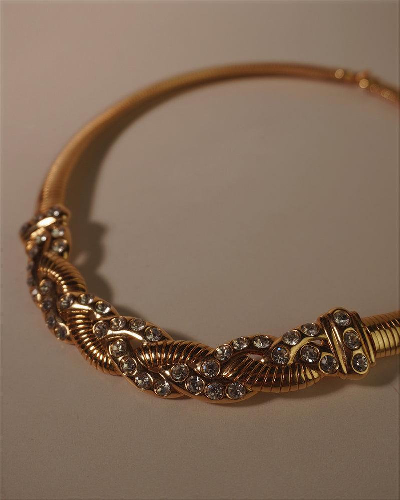 Vintage Rhinestone Omega Necklace