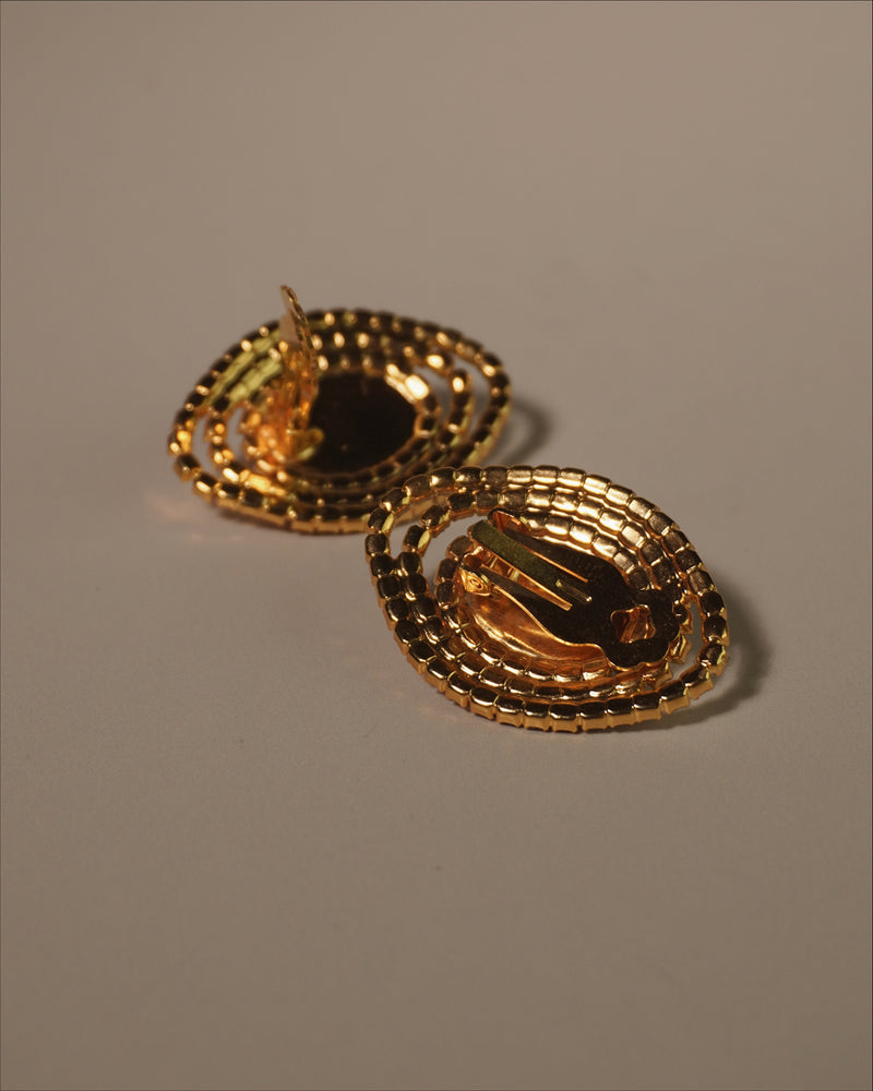 Vintage Rhinestone Pearl Statement Earrings
