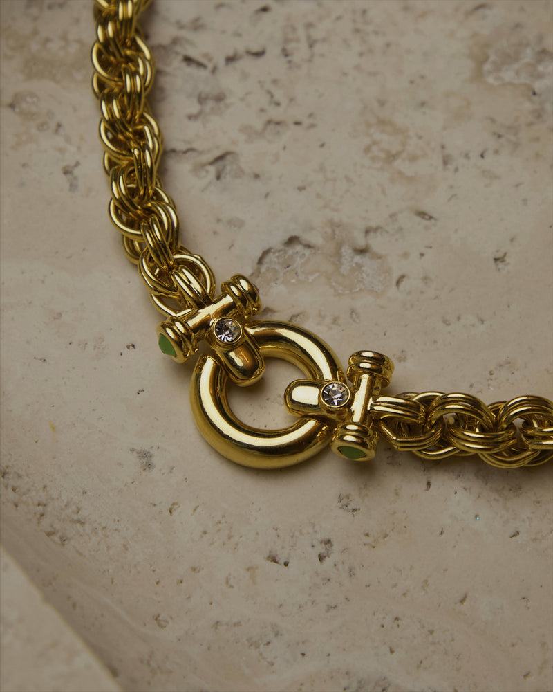 Vintage Ring & Toggle Chain Necklace