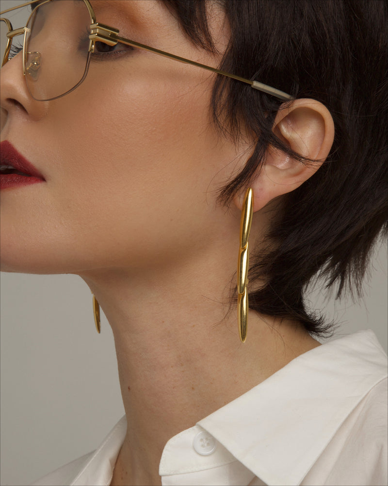 Vintage Segmented Drop Earrings