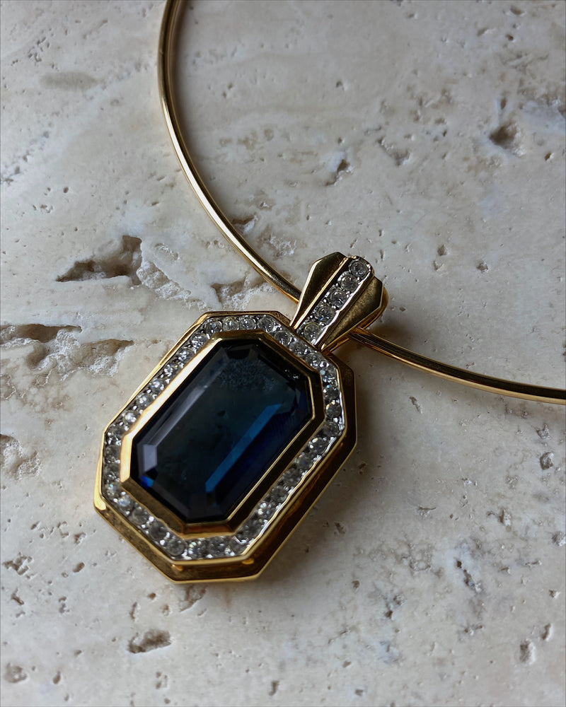 Vintage Sapphire Pendant Choker