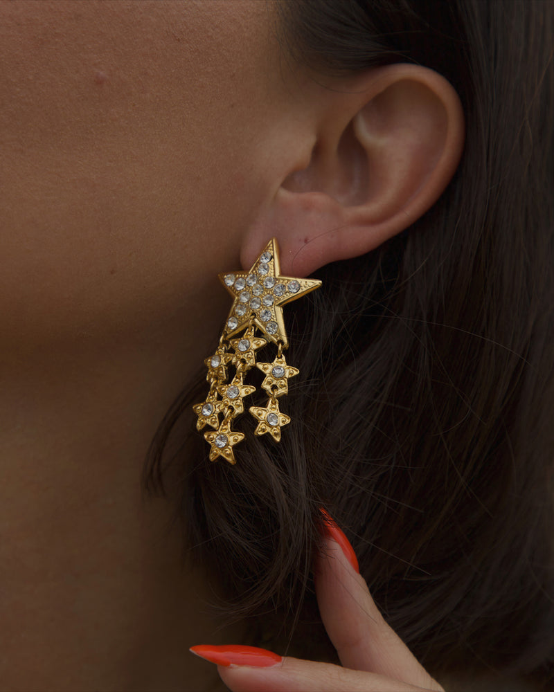 Vintage Star Dangle Earrings