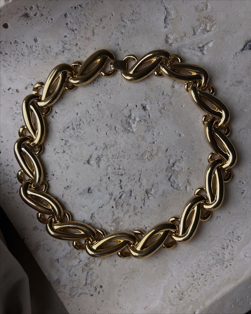 Vintage Swirl Link Statement Necklace
